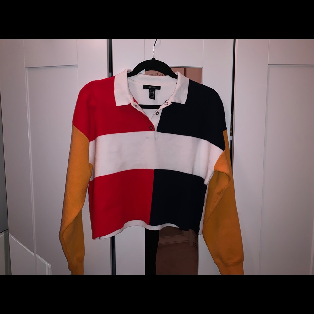 FOREVER 21 COLOR BLOCK LONG SLEEVE - Picture 4 of 7